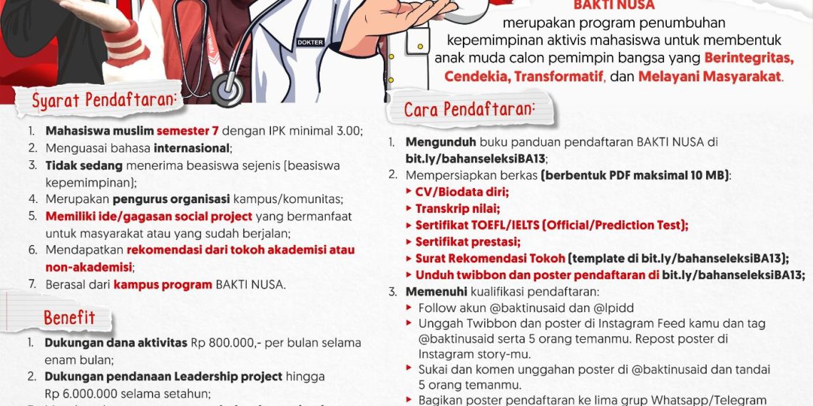 BEASISWA BAKTINUSA ANGKATAN KEDUA KEMBALI DIBUKA DI UNUD! INI PERSYARATANNYA!